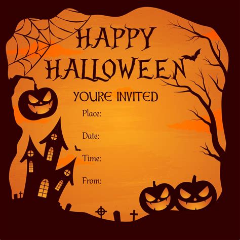 Free Printable Halloween Party Invitation Cards
