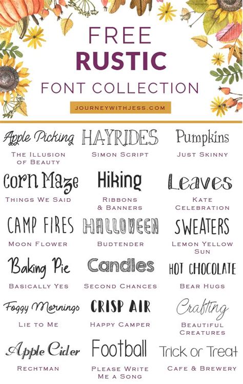 Free Font Collection Rustic Fonts — Journey With Jess Inspiration