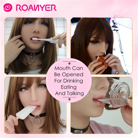 Roanyer Realistic Silicone Female Head Mask With Collar Crossdresser