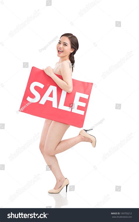 Pretty Naked Woman Big Shopping Bag Stock Photo Shutterstock