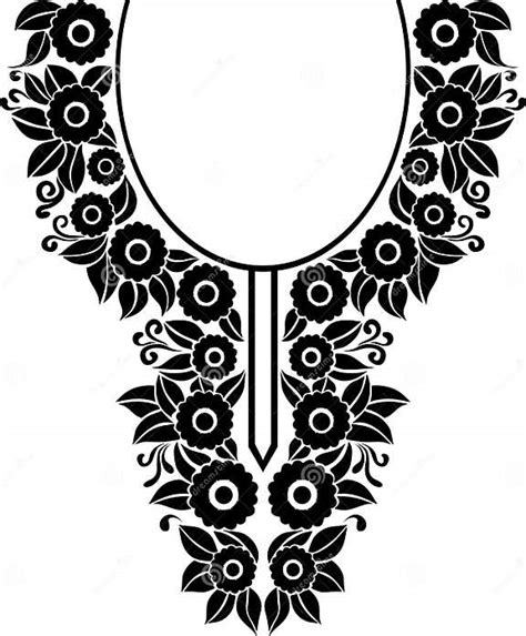 Neck Line Embroidery Or Laser Cutting Design Isolated On White