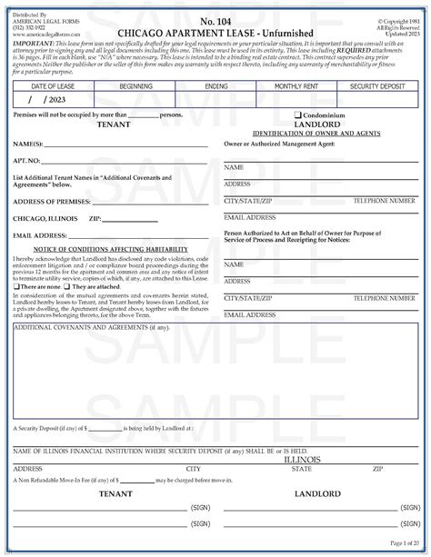 2023 Chicago Residential Lease Form Printable Forms Free Online
