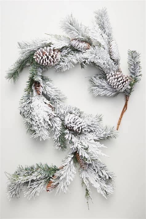 Snowy Pinecone Garland Anthropologie Christmas Decorations 2019