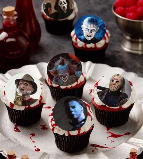 cake toppers and cupcake picks 12 scary movie horror edible paper cupcake cookie toppers cake