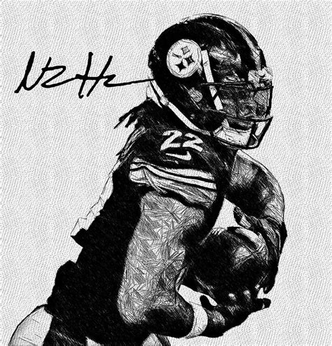 Najee Harris Steelers Rb Sketch Digital Art By Bob Smerecki Pixels