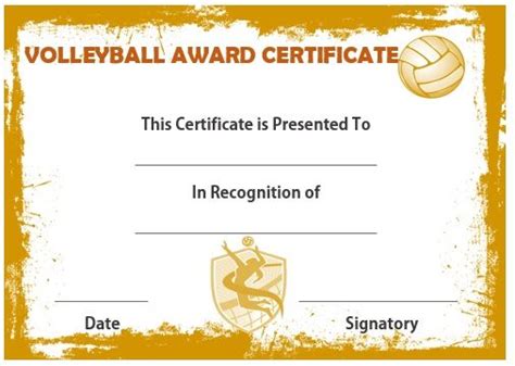 19 Best Volleyball Certificates Free Printables Images On Pinterest