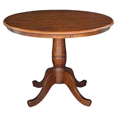 Round 36 Inch Pedestal Dining Table In Espresso Finish New