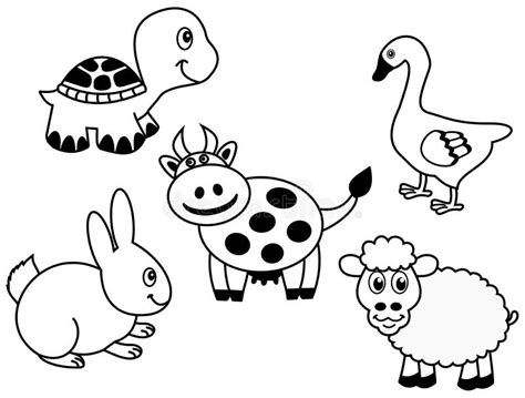 Group Of Animals Clipart Black And White