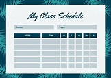 Printable and Customizable Class Schedule Templates | Canva