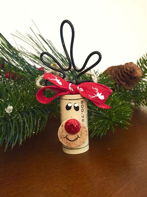 Set Of 4 Adorable Wine Cork Reindeer Ornaments These Can Be Used To