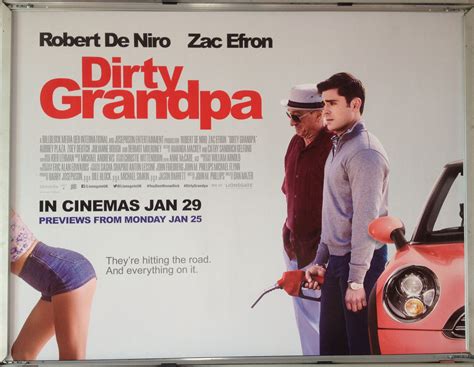Cinema Poster Dirty Grandpa 2016 Quad Robert De Niro Zac Efron Zoey