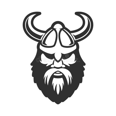 Cabeza Viking En Casco De Cuernos Elemento De Diseño Para El Cartel De