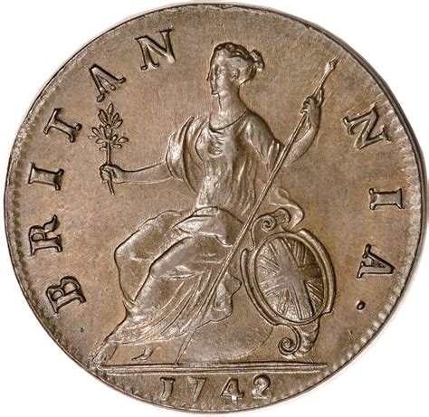 British ½ Penny (1740-1754 George II Old Bust) - Foreign Currency