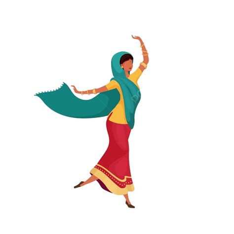Faceless Character Vector Hd Images Dancing Indian Female Flat Color Vector Faceless Character