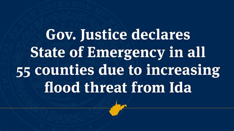 Gov Justice Declares State Of Emergency In All 55 Counties Due To Increasing Flood Threat From Ida