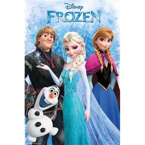 Disney Poster Frozen Group Anna Elsa Kristoff Olaf