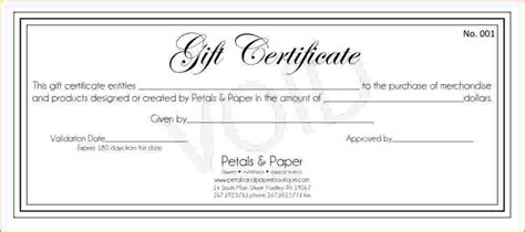 gift certificate bookletemplateorg