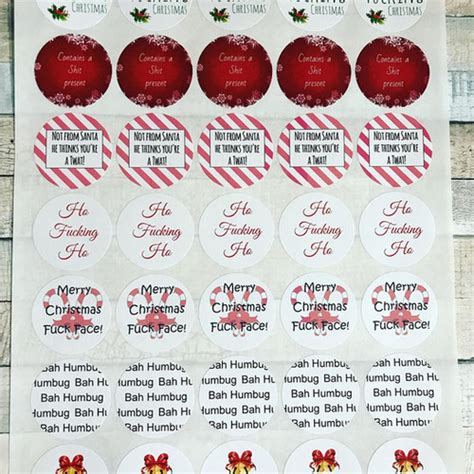 Rude Christmas Stickers Funkyribbon