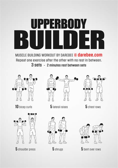 Upperbody Builder Workout Dumbbell Workout Plan Dumbbell Workout
