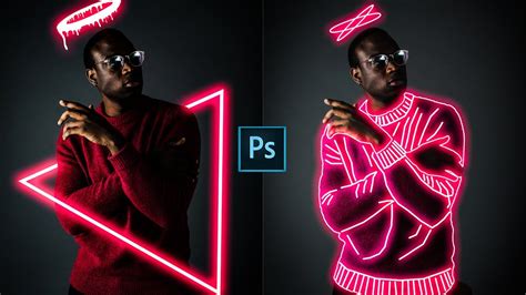 How To Create Glowing Lines On Portrait Image Photoshopcc2019 Easy
