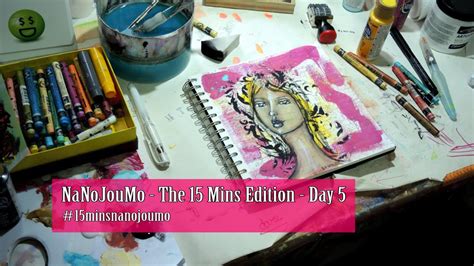Nanojoumo 15 Mins Edition Day 5 Art Journaling Challenge Tutorial