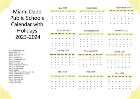 Miami Dade School Calendar 2025 to 2026