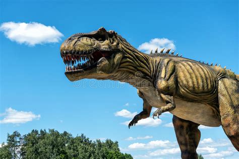 Dinosaur Sculpture In Ab Park Nature Park In Latvia Editorial