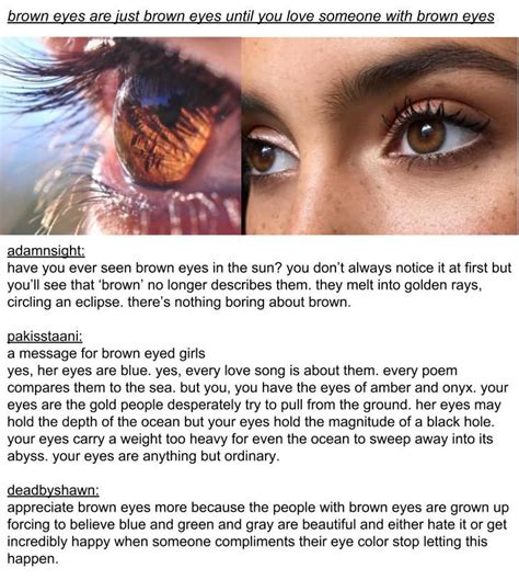 As some of you might already know, the most common eye color in the world is brown. appreciate brown eyes! | Brown eyes aesthetic, Brown eye quotes, Brown eyes facts