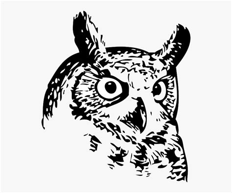 Owl Bird Eyes Black Tribal Drawing Silhouette Great Horned Owl