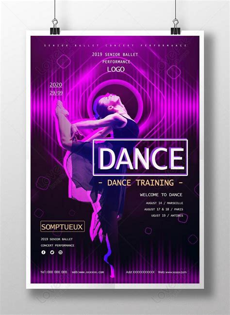 Purple Dream Light Effect Dance Training Poster Template Imagepicture