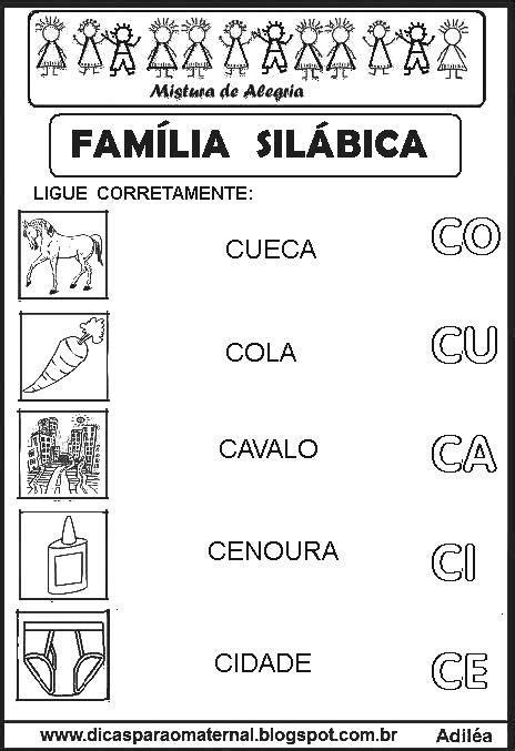 A Black And White Poster With The Words Familia Silabica