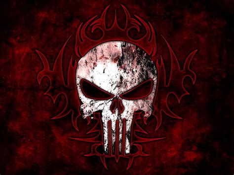 Hd Wallpaper The Punisher Skull Blood Red Artwork Red Background