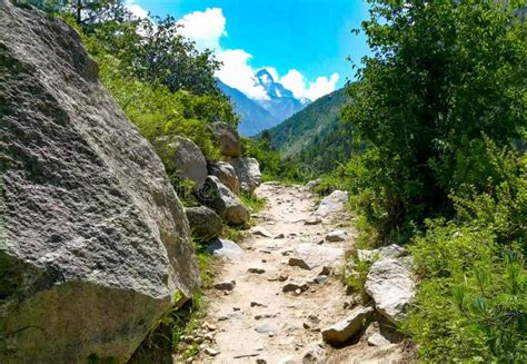 Scenic Trek Route In Gangotri National Park Uttarakhand India Stock
