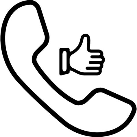 Auricular Call Symbol With Thumb Up Free Interface Icons
