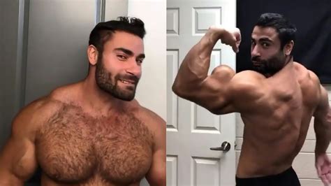 Mass Bodybuilder Hairy Muscle Daddy Pec Bounce Flexing And Workout