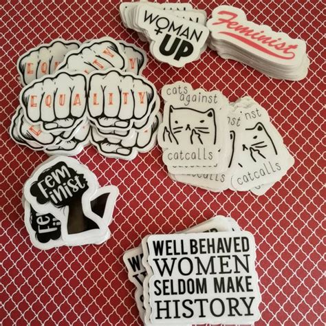 Feminist Stickers Set Of Six Feminist Stickers Perfect T Etsy