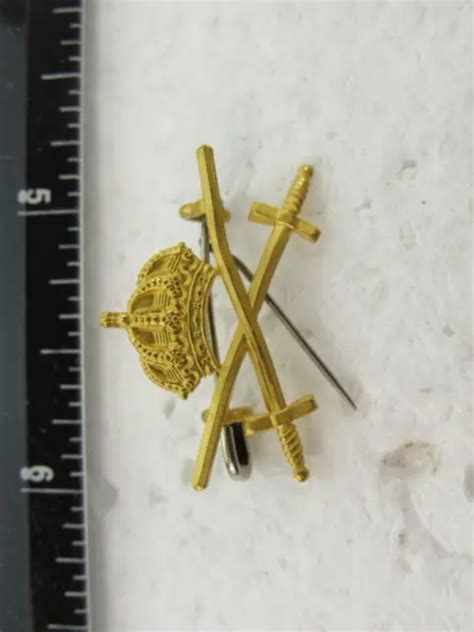Rare Wwii Military Crown Crossed Sword German Bulgaria Pin Cntst1 14