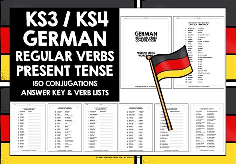 German Regular Verbs Present Tense Teaching Resources