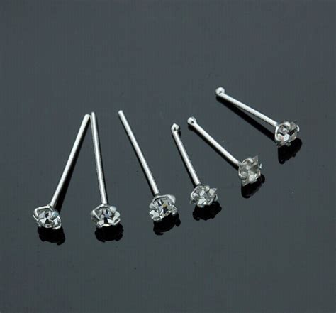 Buy 925 Sterling Silver 22mm Crystal Nose Pin