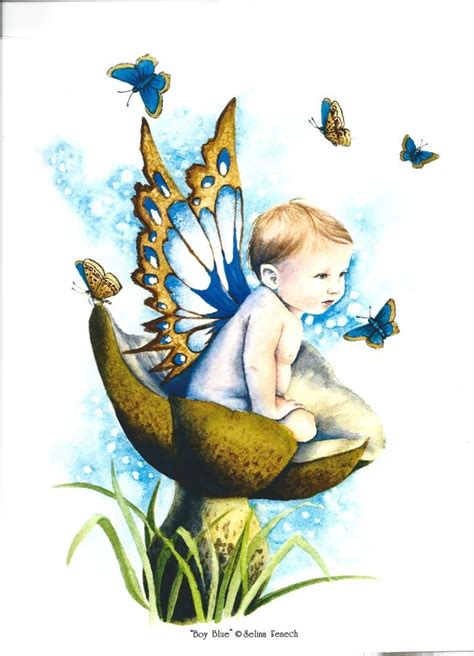 Boy Blue Print 85x11 Fairy Art Baby Fairy Blue Fairy