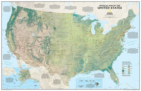 National Geographic United States Physical Wall Map Mural World Maps