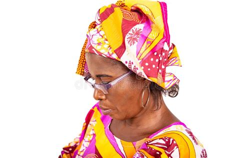 Closeup Of A Mature Happy African Woman Stock Image Image Of Attractive Adjust 202445367