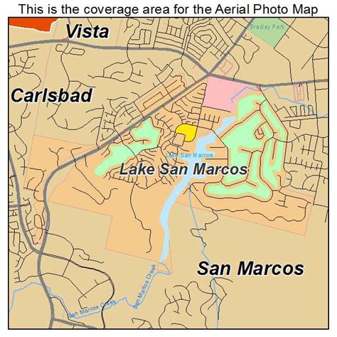 Aerial Photography Map Of Lake San Marcos Ca California