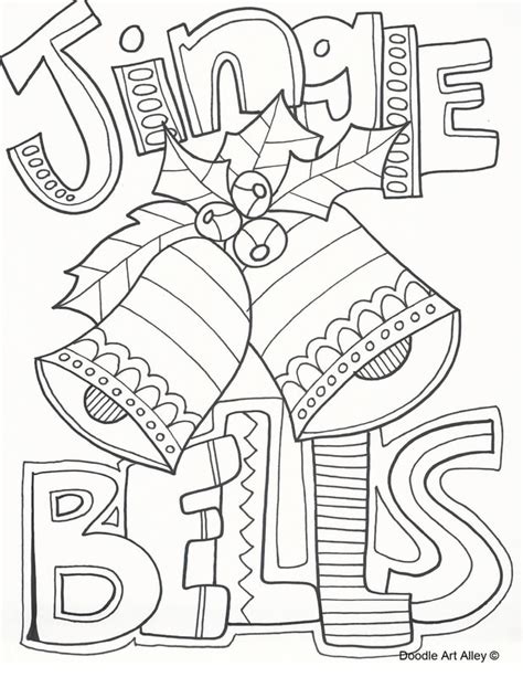 Christmas Coloring Pages Doodle Art Alley