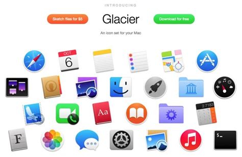 Yosemite風デザインに、過去のos Xのエッセンスを加えたアイコン集「glacier Icon Set」 ソフトアンテナブログ