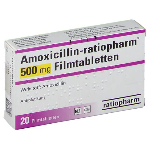 Amoxicillin Ratiopharm 500 Mg 20 St Shop