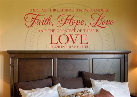 Faith Hope And Love Vinyl Wall Statement 1 Corinthians 1313