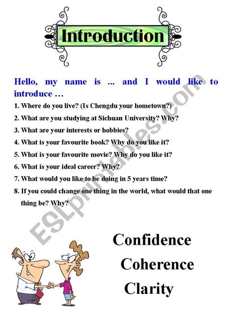 Student Introductions Esl Worksheet By Smantle