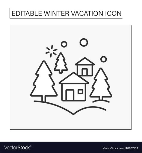 Winter Line Icon Royalty Free Vector Image Vectorstock