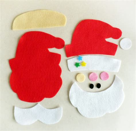 Felt Santa Claus Felt Christmas Ornaments Felt Pattern Etsy